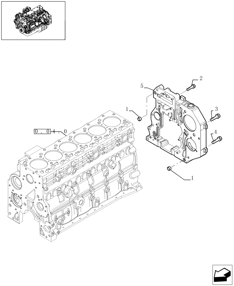 Схема запчастей Case IH F4HE9684D J100 - (0.04.3[01]) - CRANKCASE COVERS (2830234) 