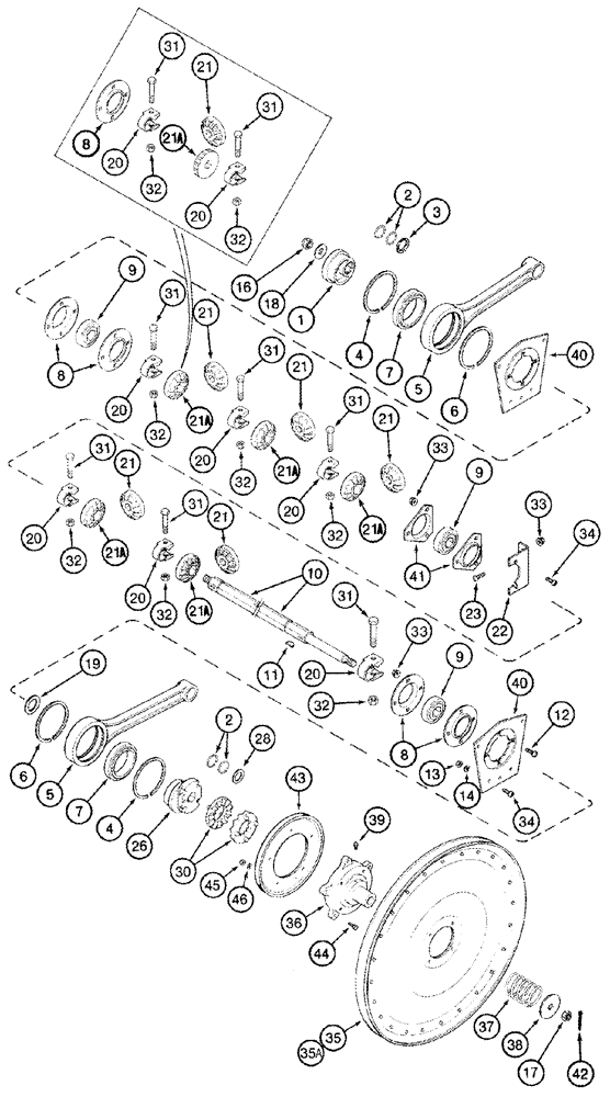 Схема запчастей Case IH 2377 - (09B-21) - DRIVE - SHAKER SHAFT AND AUGER (14) - ROTOR, CONCANVES & SIEVE