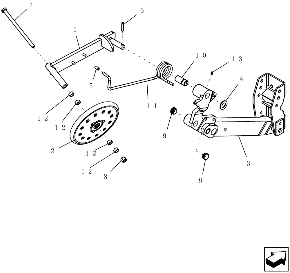 Схема запчастей Case IH 30 - (75.100.09) - PACKER WHEEL ARM ASSEMBLY (75) - SOIL PREPARATION