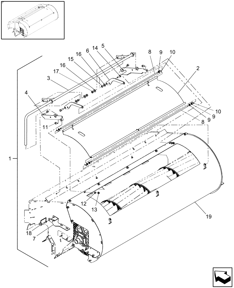 Схема запчастей Case IH 9010 - (74.130.05[01]) - CLEANING FAN, CLEAN-OUT DOOR KIT 9010 (74) - CLEANING