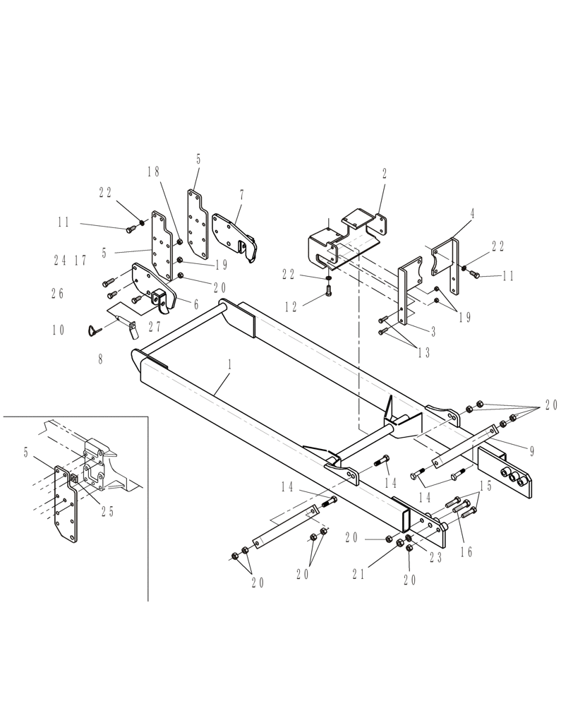 Схема запчастей Case IH 716394036 - (013) - SUBFRAME KIT - DX48,DX55,DX60 - 716394036 