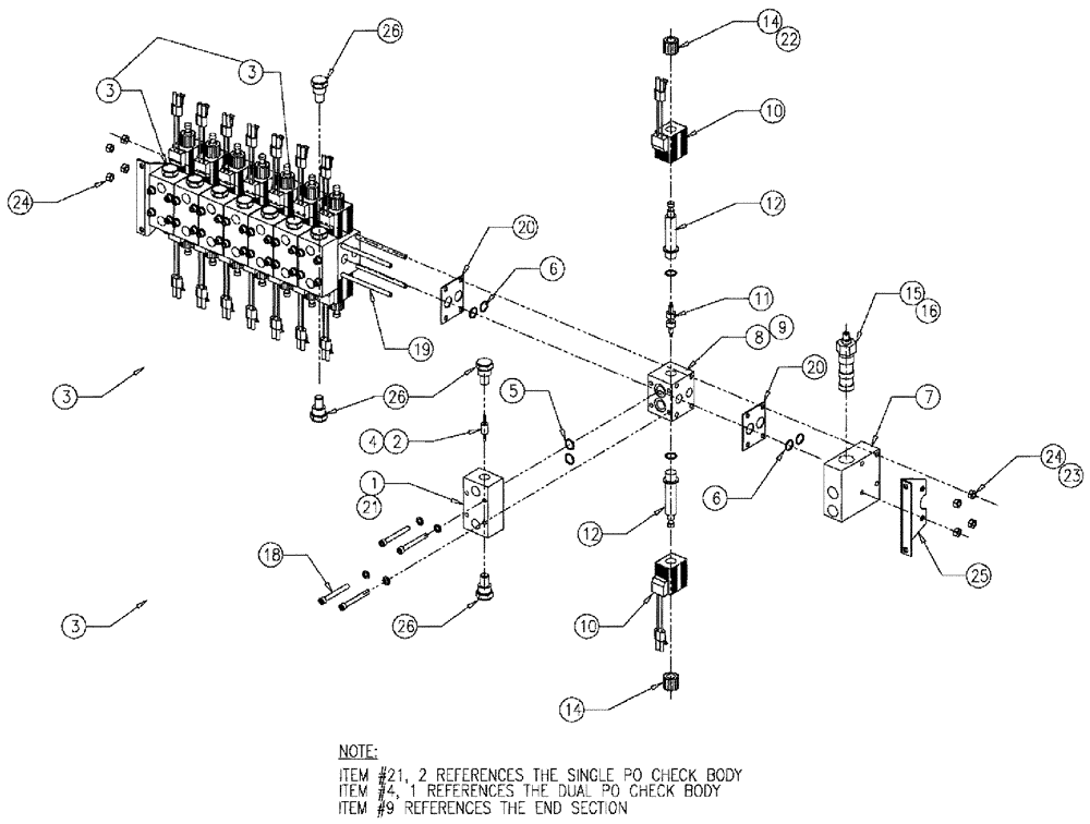 Схема запчастей Case IH SPX3310 - (06-031) - VALVE 8 BANK DIRECTIONAL - BEFORE SERIAL #20002 Hydraulic Plumbing