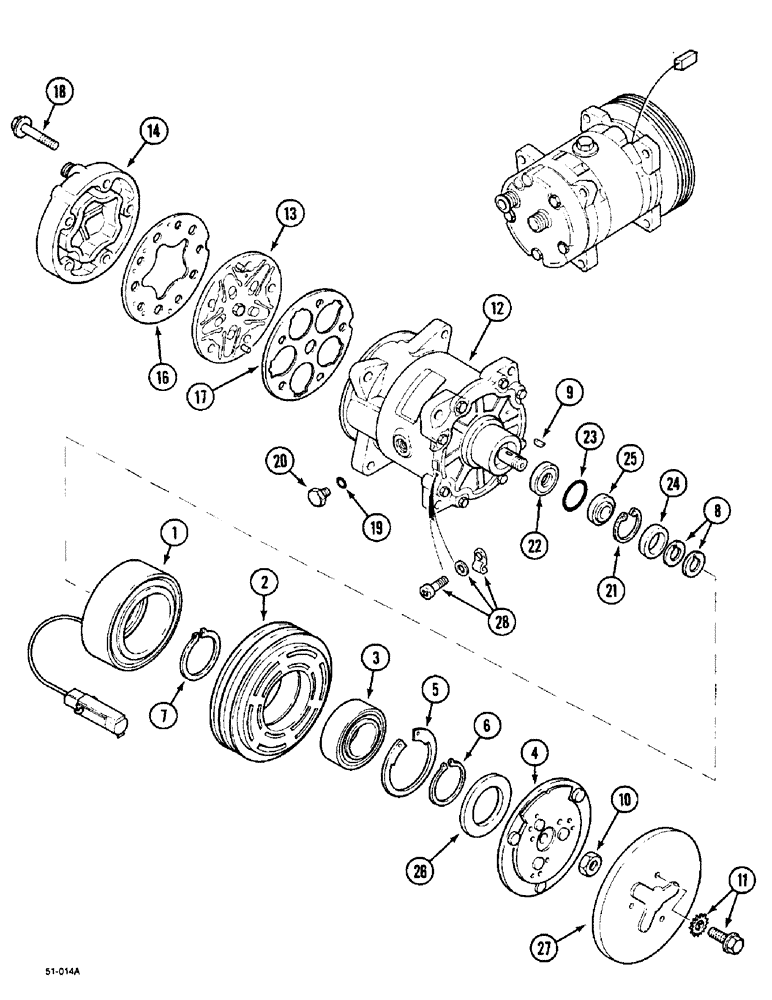 Схема запчастей Case IH 5150 - (2-044) - COMPRESSOR ASSY (02) - ENGINE