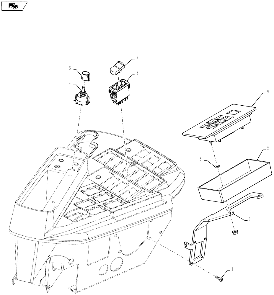 Схема запчастей Case IH TITAN 3530 - (55.521.05) - TRANSMISSION CONTROLS, RH CONSOLE (55) - ELECTRICAL SYSTEMS