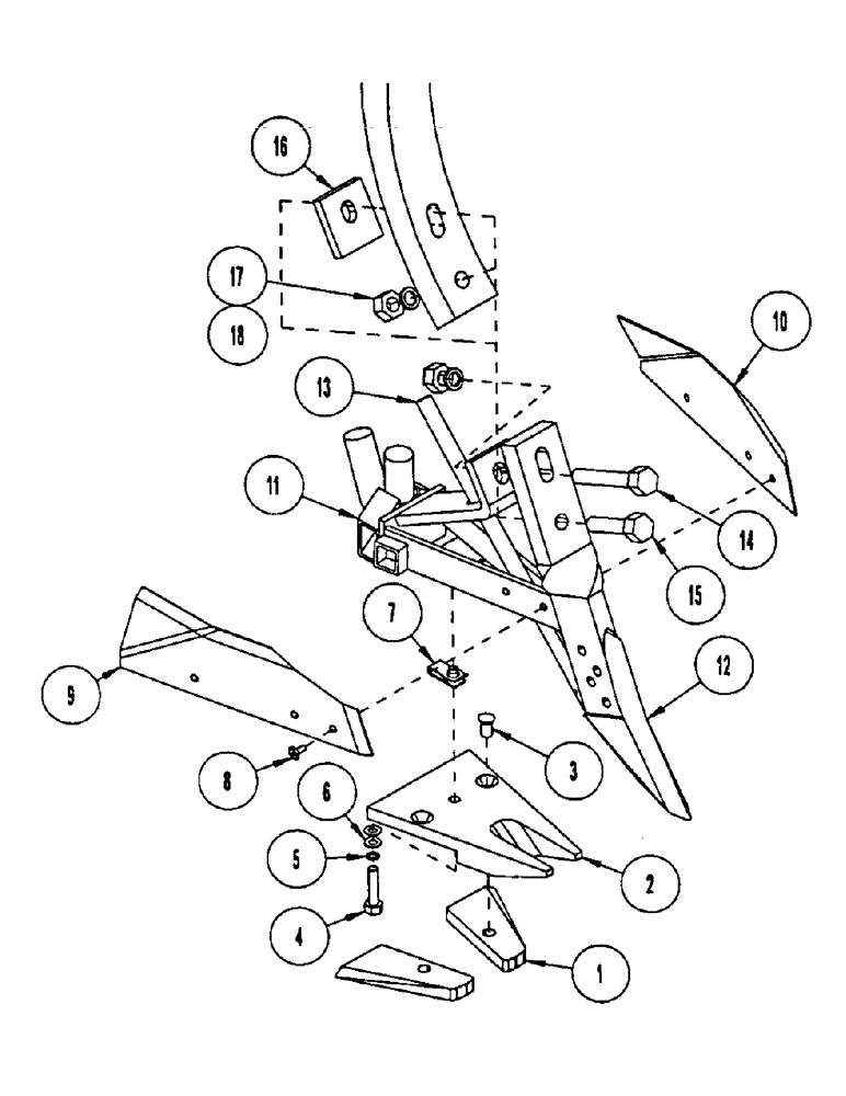 Схема запчастей Case IH CONCORD - (B57) - STANDARD ANDERSON OPENER, 12" LIQUID 