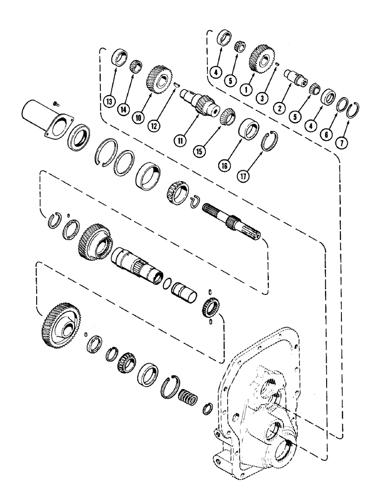 Схема запчастей Case IH 1896 - (6-228) - PTO IDLER GEARS AND SHAFTS, DUAL SPEED, 540 - 1000 RPM (06) - POWER TRAIN