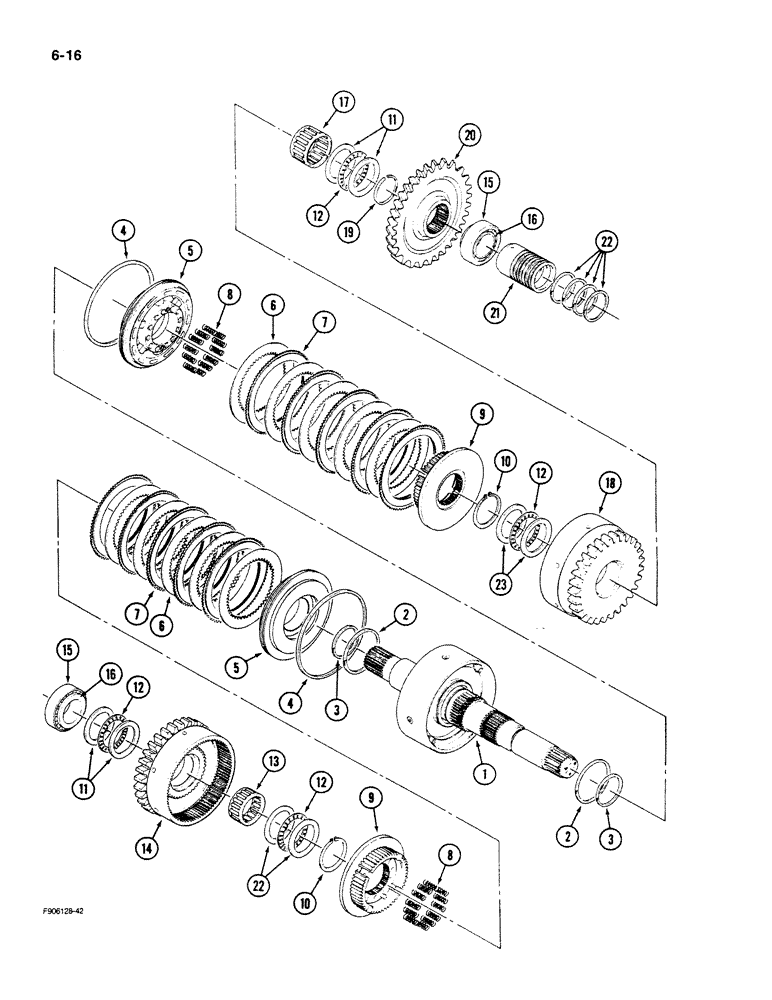 Схема запчастей Case IH 9270 - (6-16) - TRANSMISSION, 7 INCH CLUTCH PACK, INPUT (CONTD) (06) - POWER TRAIN