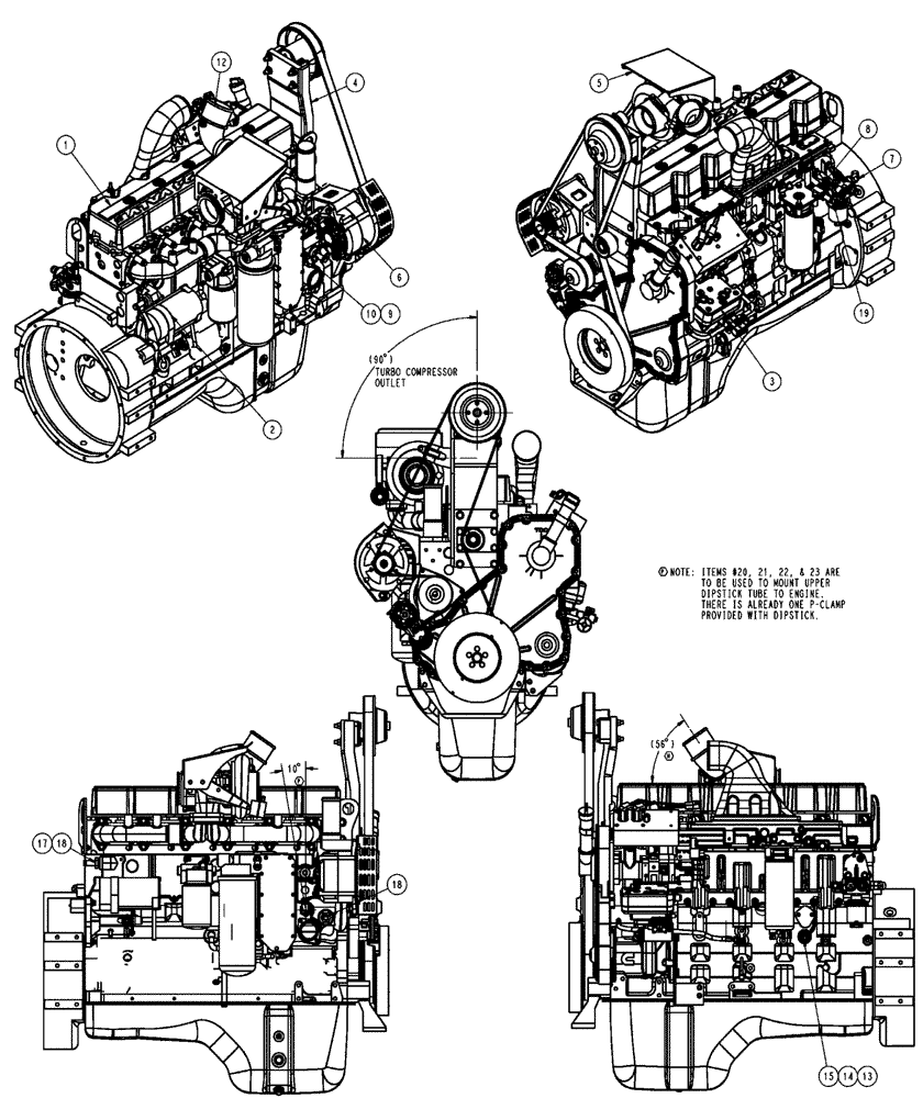 Схема запчастей Case IH FLX3010 - (02-002) - ENGINE GROUP, FLX3510 (01) - ENGINE