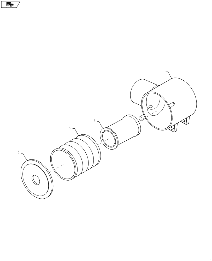 Схема запчастей Case IH 4420 - (03-035) - AIR CLEANER ASSEMBLY (01) - ENGINE