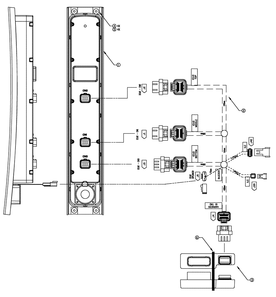 Схема запчастей Case IH FLX4010 - (01-041[02]) - ICU TO ICU2 RETRO KIT (10) - CAB