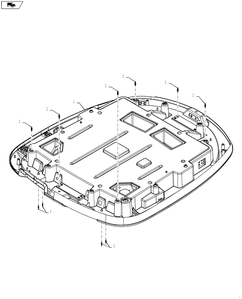 Схема запчастей Case IH STEIGER 350 - (90.150.04[01]) - CAB ROOF - LOWER ASSY. (90) - PLATFORM, CAB, BODYWORK AND DECALS