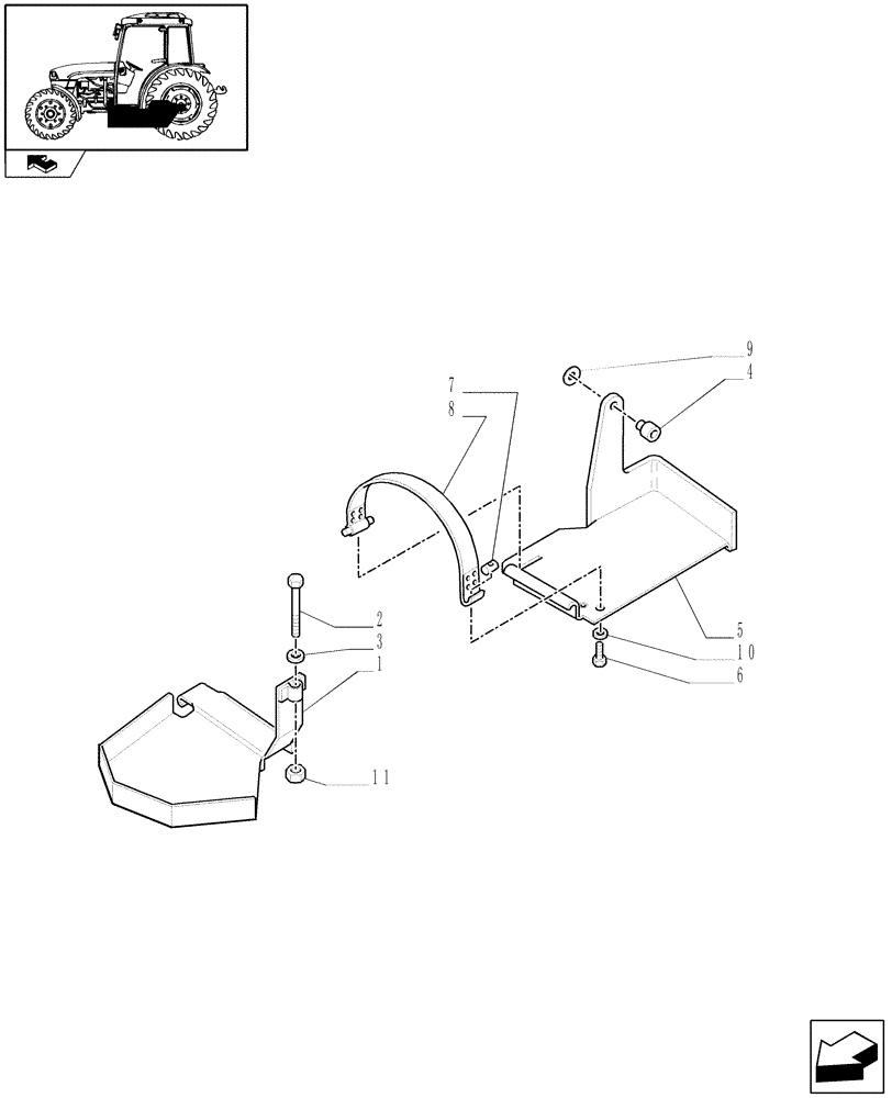 Схема запчастей Case IH FARMALL 95C - (1.14.7) - FUEL TANK SUPPORT (02) - ENGINE EQUIPMENT