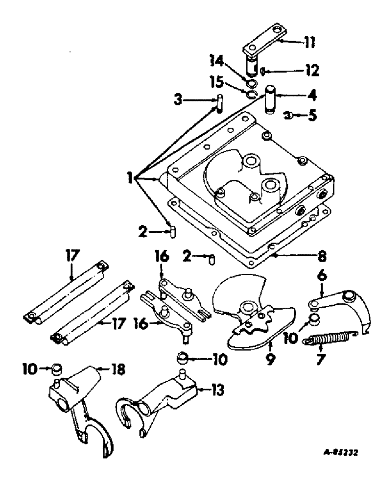 Схема запчастей Case IH 4186 - (07-10) - DRIVE TRAIN, GEAR SHIFT MECHANISM, SPEED TRANSMISSION (04) - Drive Train