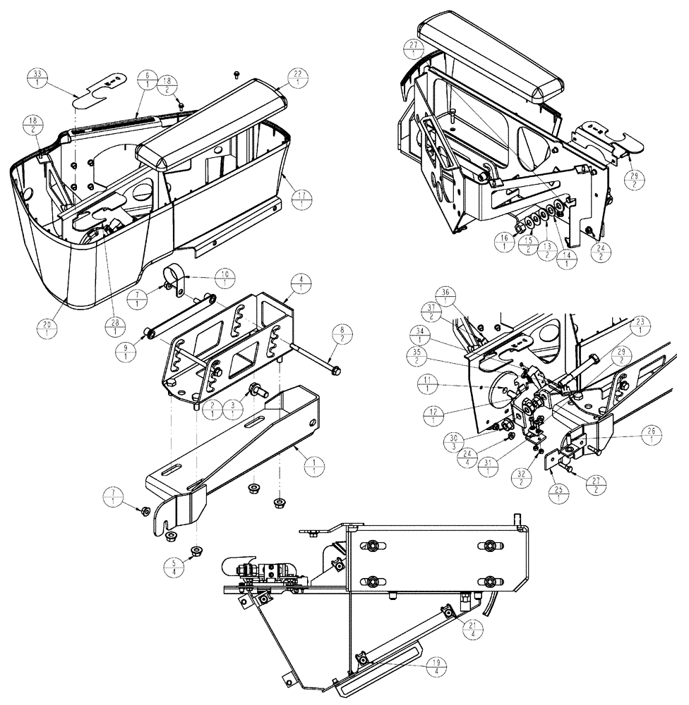 Схема запчастей Case IH FLX4010 - (01-047) - RH CONSOLE, SUBASSEMBLY (10) - CAB