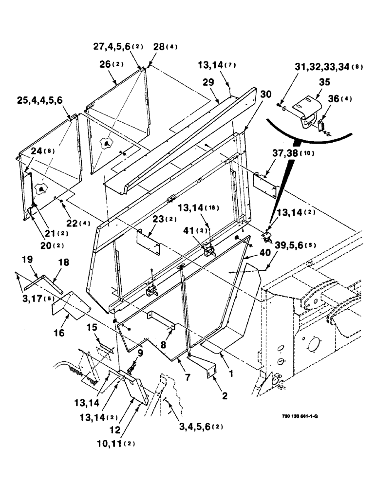 Схема запчастей Case IH 8590 - (7-12) - SHIELDS ASSEMBLY, RIGHT (12) - MAIN FRAME