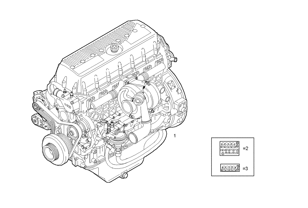 Схема запчастей Case IH F3AE0684G B001 - (0100.149) - COMPLETE ENGINE 