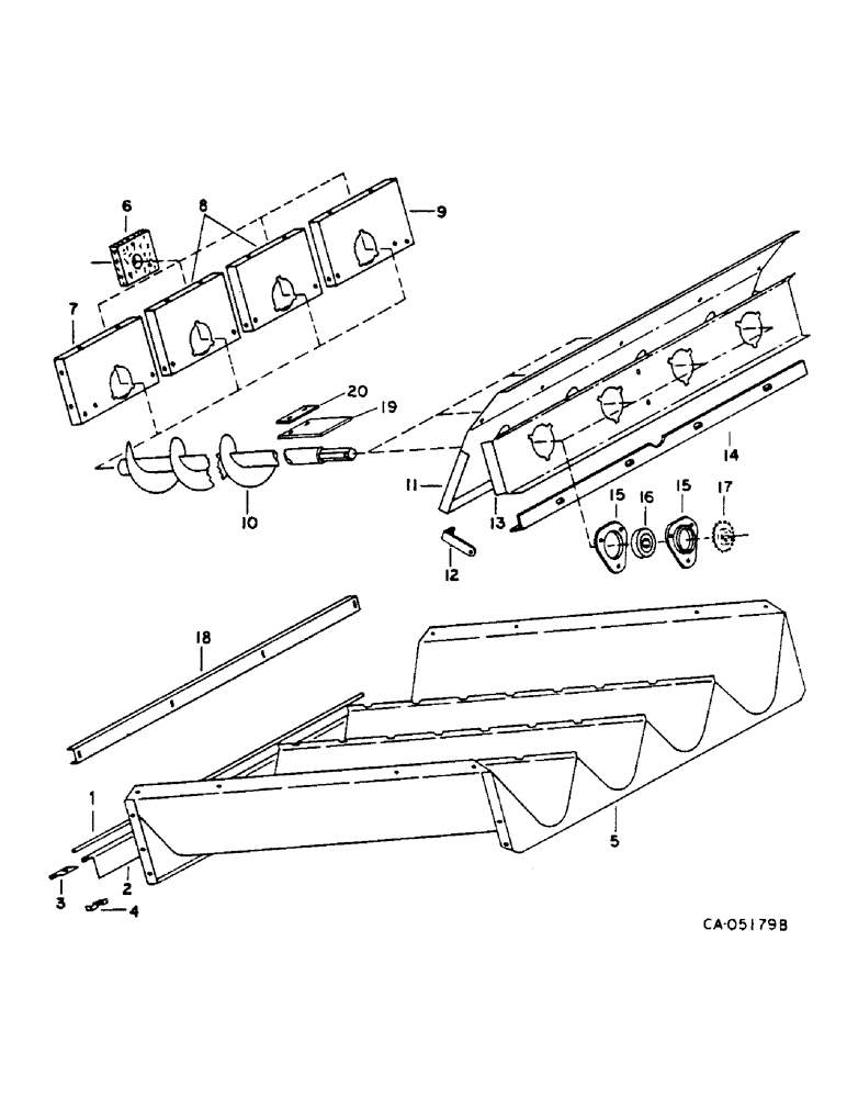 Схема запчастей Case IH 1460 - (17-079) - AUGER BED Mounted Equipment