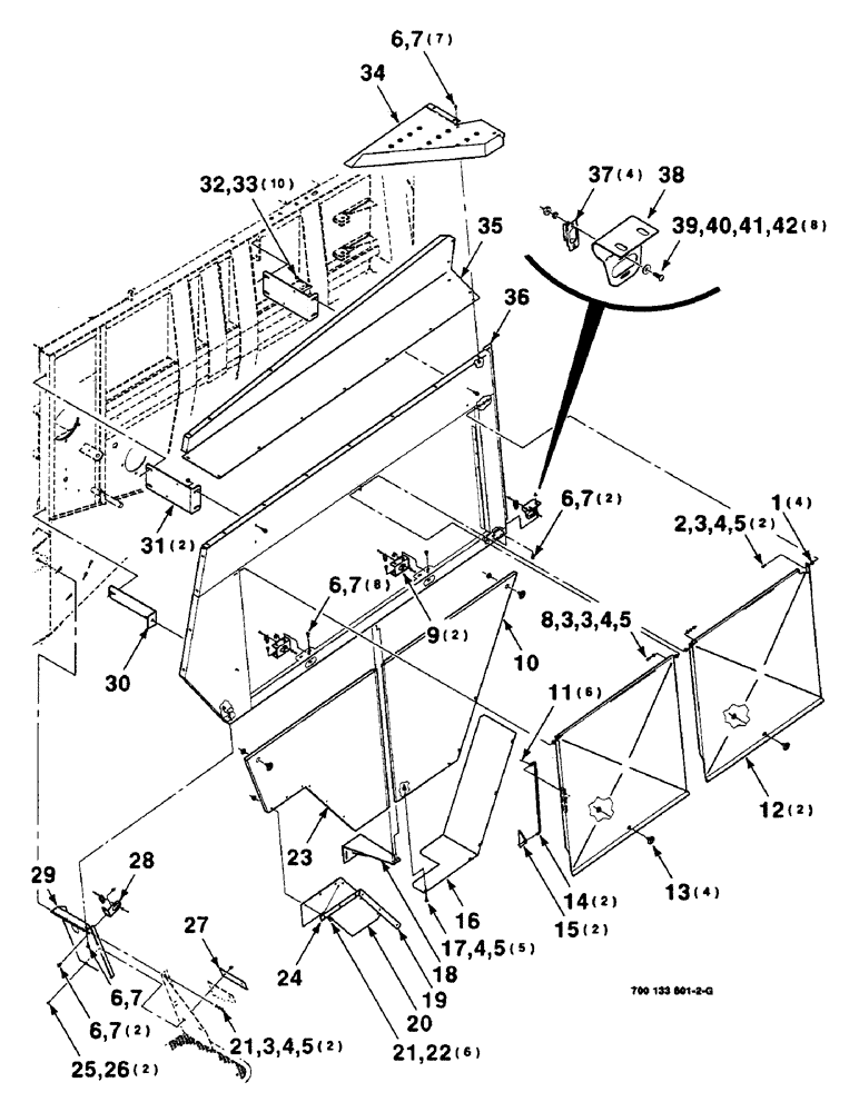 Схема запчастей Case IH 8590 - (7-10) - SHIELDS ASSEMBLY, LEFT (12) - MAIN FRAME