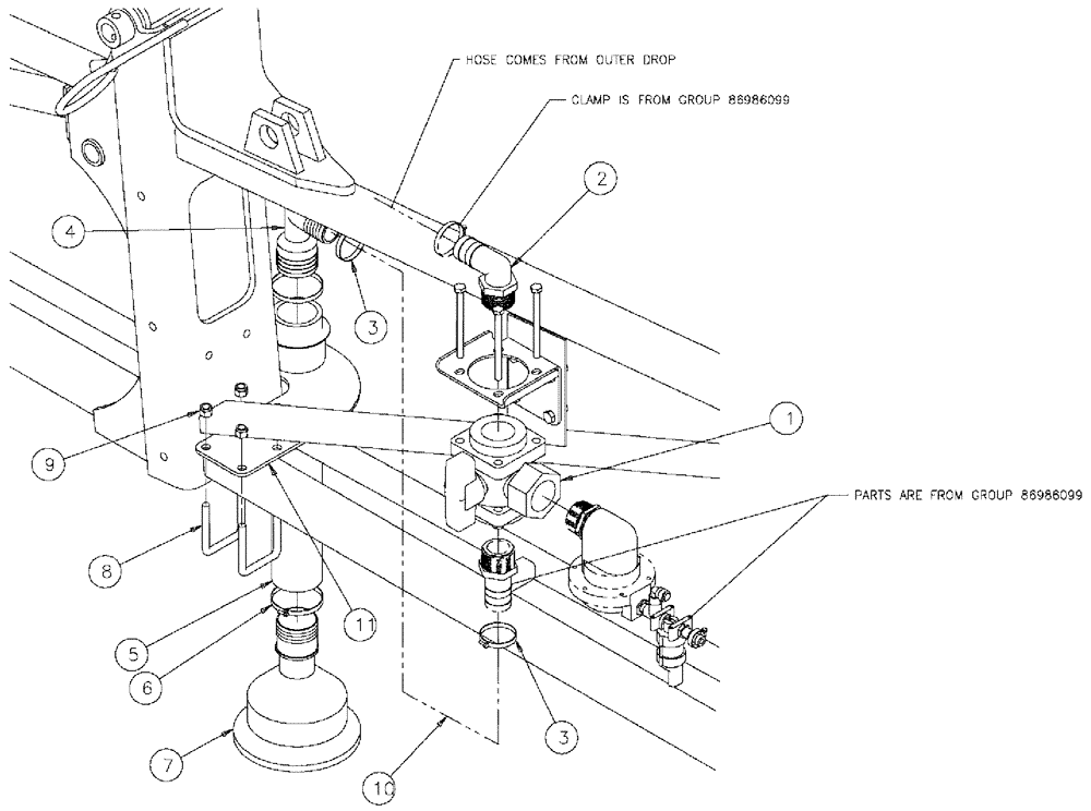 Схема запчастей Case IH SPX3310 - (09-062) - CHAMBER GROUP, L.H. DUAL DROP Liquid Plumbing