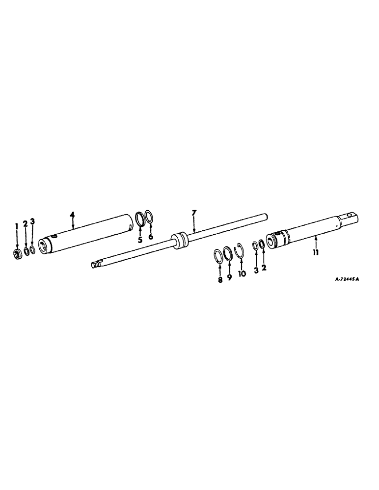 Схема запчастей Case IH 2656 - (J-33) - STEERING MECHANISM, POWER STEERING CYLINDER, INTERNATIONAL TRACTORS WITH CAST FRONT AXLE Steering Mechanism