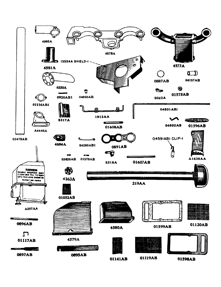 Схема запчастей Case IH DC-SERIES - (017) - MANIFOLD AND AIR CLEANER, MANIFOLD, CARBURETOR AND AIR (02) - ENGINE