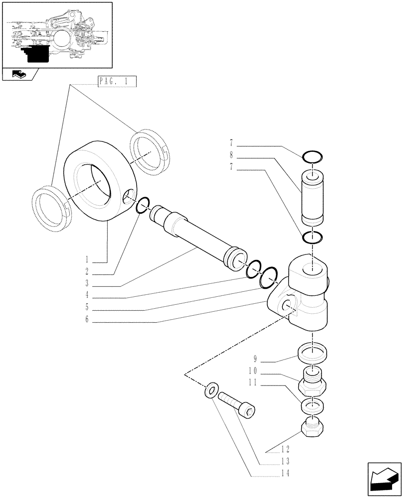 Схема запчастей Case IH FARMALL 75C - (1.33.1/04[03]) - 4WD ELECTROHYDRAULIC COUPLING - TRANSMISSION GEARINGS (VAR.330307-331307) (04) - FRONT AXLE & STEERING