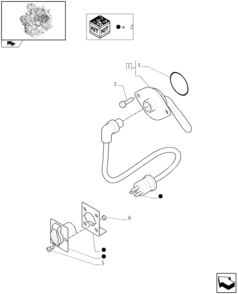 Схема запчастей Case IH FARMALL 105U - (1.75.0/01) - ENGINE BLOCK HEATER, 120 V (NA) (VAR.332216) (06) - ELECTRICAL SYSTEMS