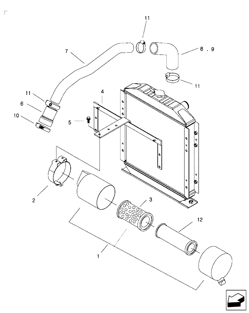 Схема запчастей Case IH FARMALL 35B - (10.202.01) - AIR CLEANER (10) - ENGINE