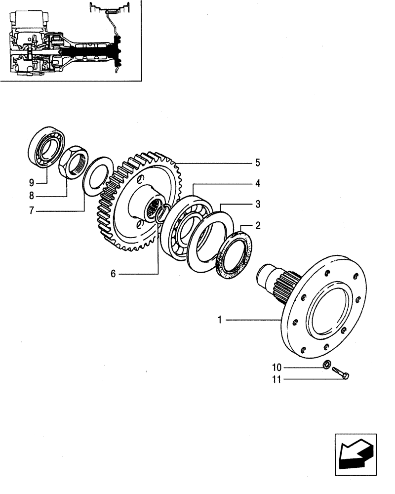 Схема запчастей Case IH JX75 - (1.48.1/02[02]) - (VAR.449) SIDE REDUCTION GEARS - DRIVING WHEEL AXLE (05) - REAR AXLE