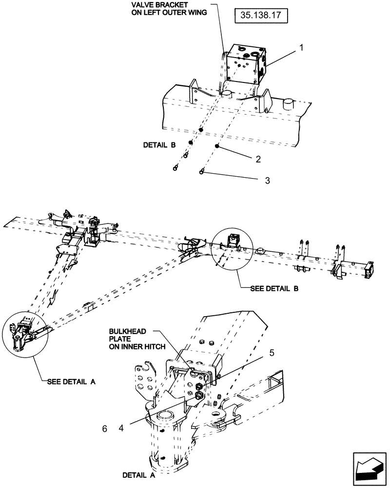 Схема запчастей Case IH 1250 - (35.138.11) - HYDRAULICS - FAN VALVE, DIRECT DRIVE - MECHANICAL DRIVE (35) - HYDRAULIC SYSTEMS