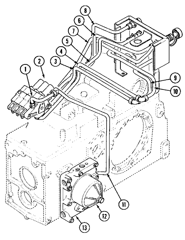 Схема запчастей Case IH 595 - (1-28) - PICTORIAL INDEX, REMOTE AUXILIARY CONTROL VALVES, TRACTOR WITH CAB (00) - PICTORIAL INDEX