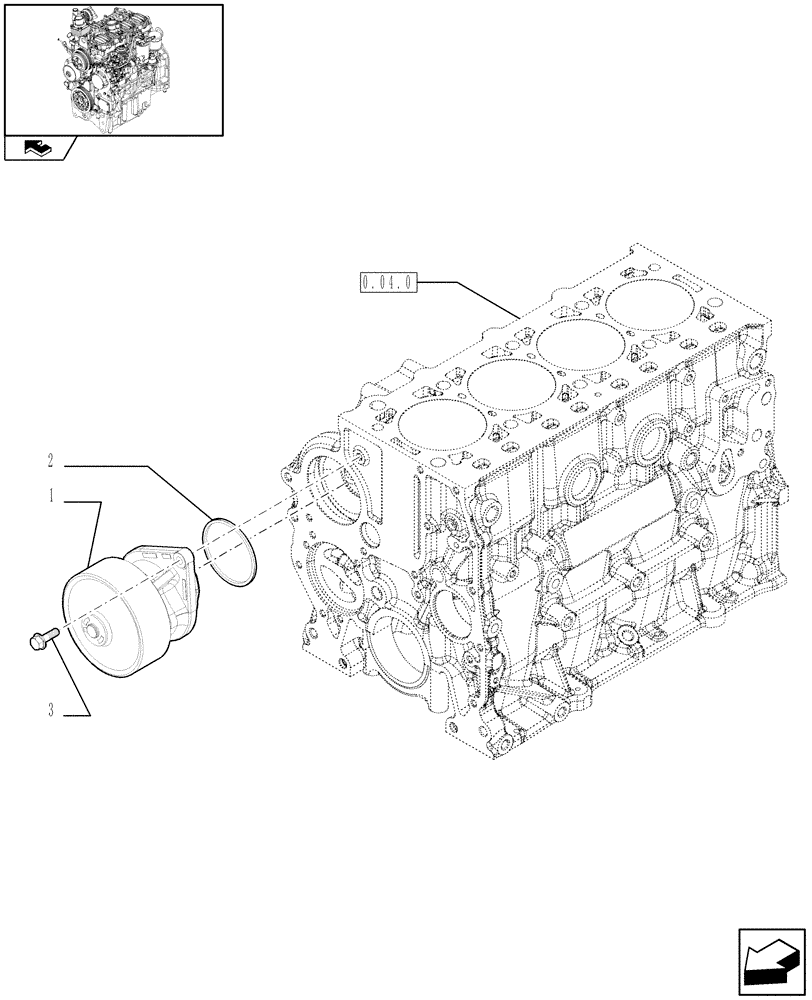 Схема запчастей Case IH FARMALL 80 - (0.32.0) - WATER PUMP & RELATED PARTS (01) - ENGINE