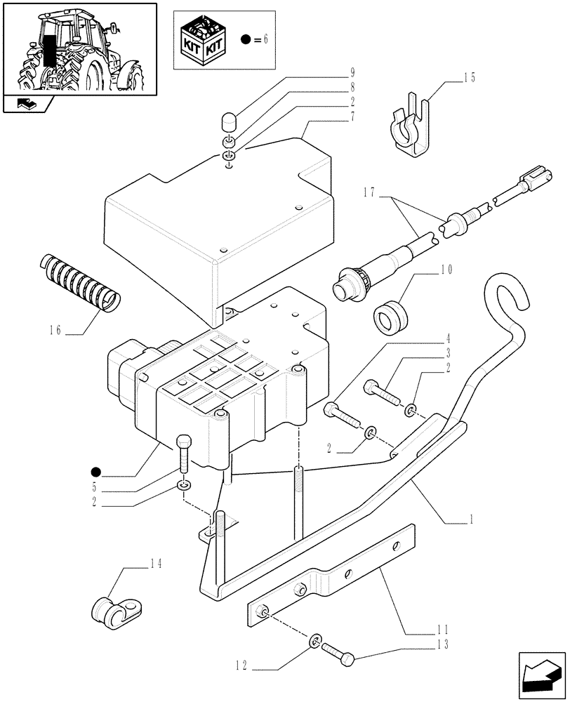 Схема запчастей Case IH PUMA 225 - (1.76.0[05]) - ELECTRONIC PARK LOCK (06) - ELECTRICAL SYSTEMS