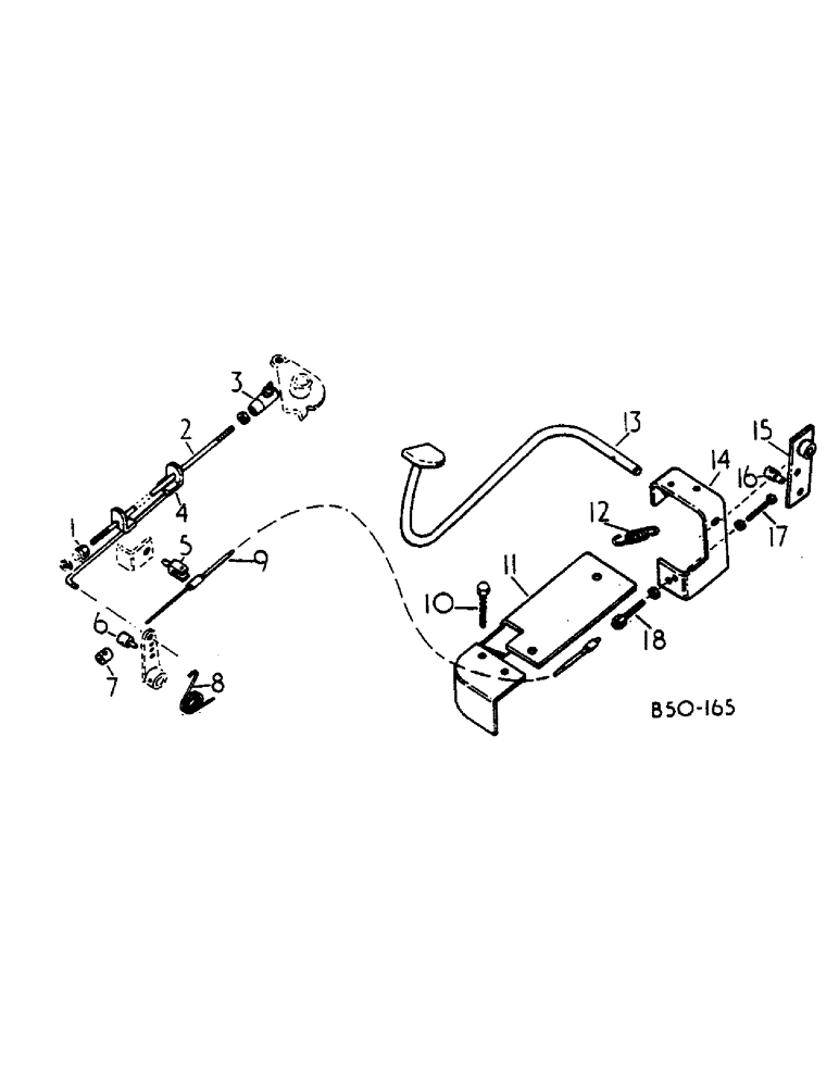 Схема запчастей Case IH 684 - (12-14) - POWER, FOOT PEDAL, ACCELERATOR, CABLE TYPE Power