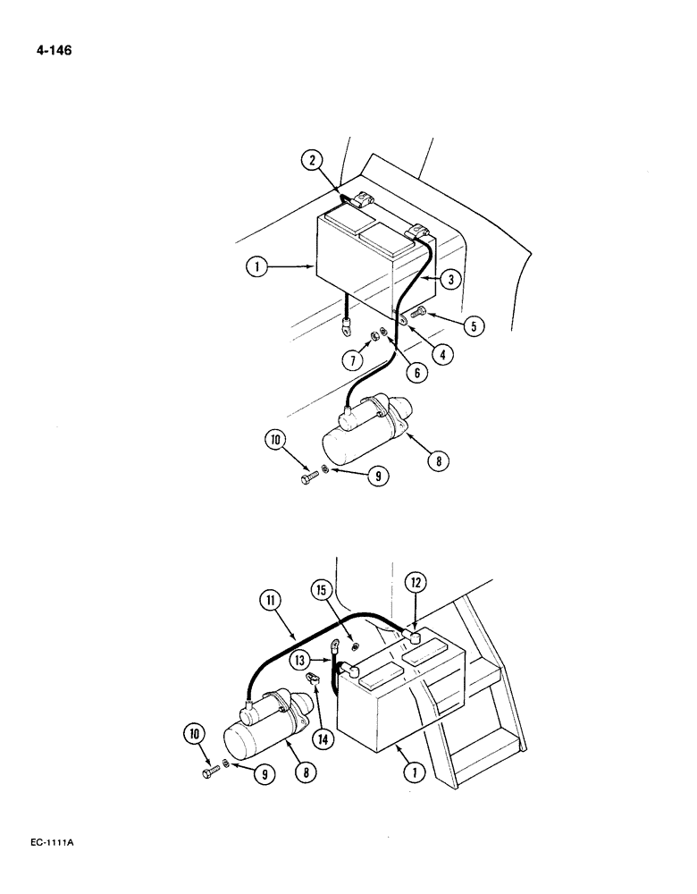 Схема запчастей Case IH 585 - (4-146) - BATTERY AND CONNECTIONS (04) - ELECTRICAL SYSTEMS