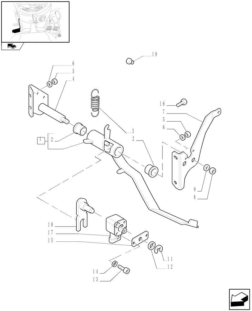 Схема запчастей Case IH FARMALL 85N - (1.92.260/01) - POWER SHUTTLE - CLUTCH PEDAL (VAR.330275-331275 / 743510; VAR.330278-332278 / 743509) (10) - OPERATORS PLATFORM/CAB