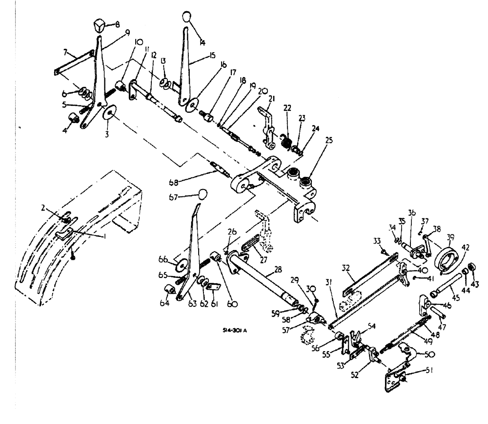 Схема запчастей Case IH 885 - (10-028) - DRAFT CONTROL LINKAGE (07) - HYDRAULICS