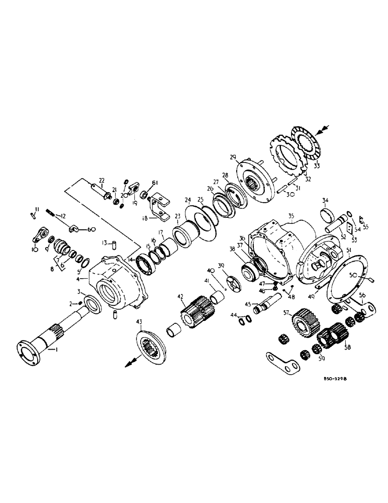 Схема запчастей Case IH 884 - (07-65) - PTO CLUTCH AND DRIVE, ALL WHEEL DRIVE, ZF AXLE (04) - Drive Train