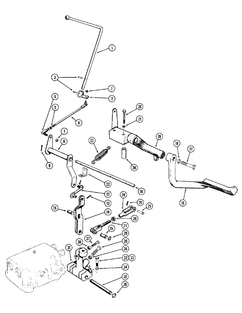 Схема запчастей Case IH M570AT - (056) - CONTROL VALVE LINKAGE, TORQUE CONVERTER DRIVE (06) - POWER TRAIN