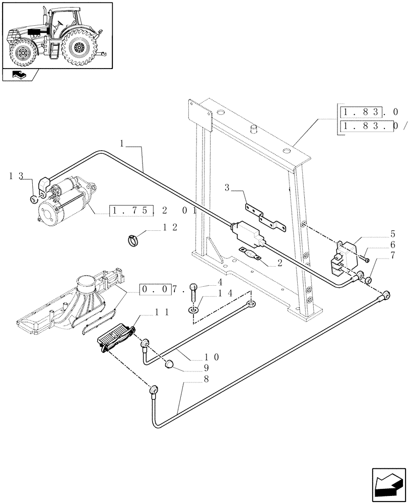 Схема запчастей Case IH PUMA 125 - (1.75.0/01) - GRID HEATER (VAR.330204) (06) - ELECTRICAL SYSTEMS