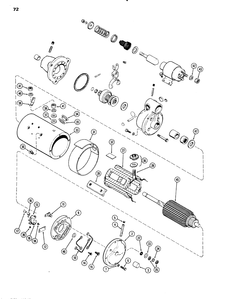 Схема запчастей Case IH 1090 - (072) - A59217 STARTER (04) - ELECTRICAL SYSTEMS