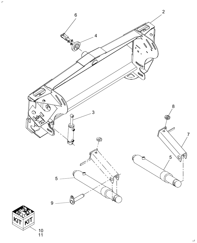 Схема запчастей Case IH AFX8010 - (G.10.A[3]) - KIT, HEAVY DUTY FEEDER LIFT G - Tool Positioning