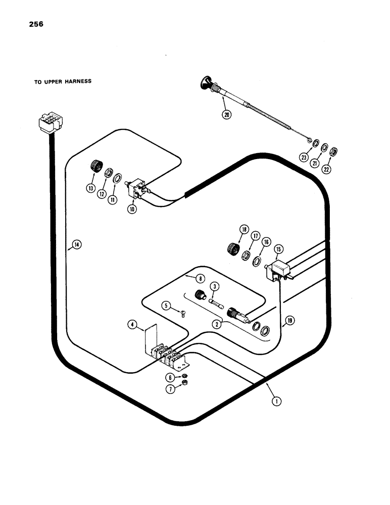 Схема запчастей Case IH 1170 - (256) - CAB, INSTRUMENT PANEL, CONTROLS AND WIRING, WITHOUT AIR CONDITIONER, BETTENDORF (09) - CHASSIS/ATTACHMENTS