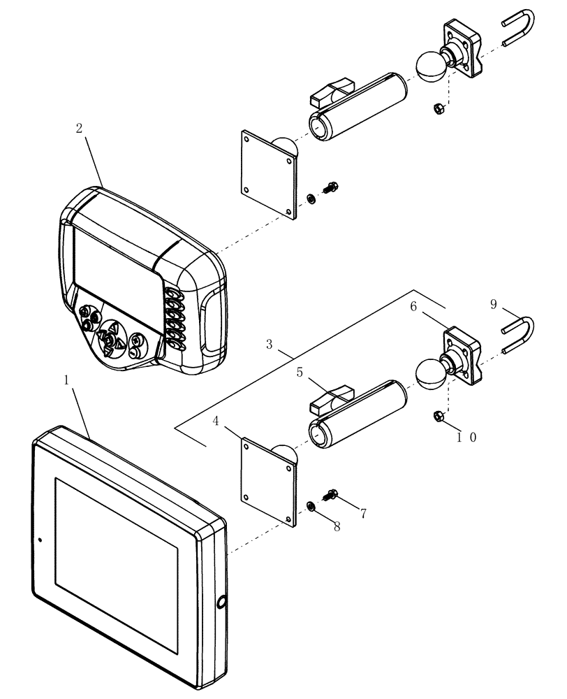 Схема запчастей Case IH 3580 - (55.510.01) - DISPLAY MONITOR MOUNT (55) - ELECTRICAL SYSTEMS