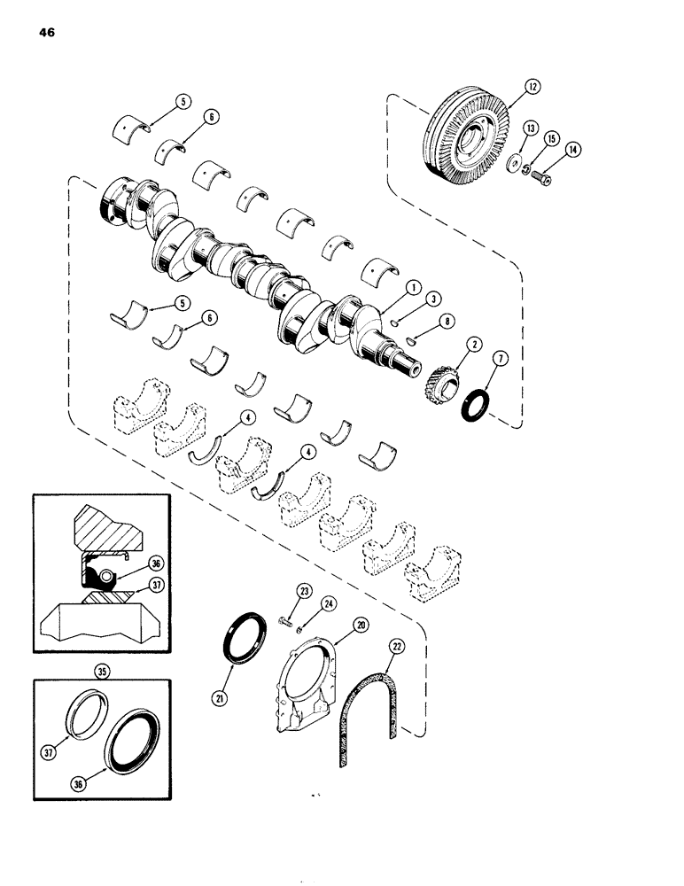 Схема запчастей Case IH 504D - (046) - ENGINE LESS FUEL DEVICE, 504D NATURALLY ASPIRATED ENGINES, C WITH NARROW MAIN BEARINGS, C (10) - ENGINE