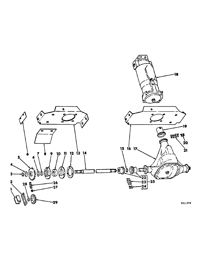 Схема запчастей Case IH 375 - (B-26) - POWER TRAIN, HYDROSTATIC DIFFERENTIAL DRIVE (03) - POWER TRAIN