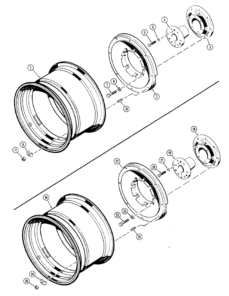 Схема запчастей Case IH 1370 - (218) - CAST REAR WHEELS WITH 32 INCH RIMS, USED WITH 3-1/2 INCH DIAMETER AXLE (06) - POWER TRAIN