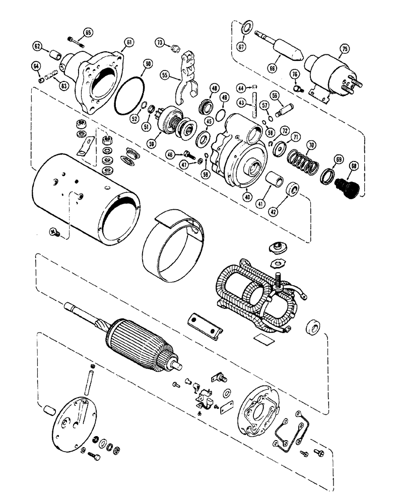 Схема запчастей Case IH 1370 - (065A) - A64907 STARTER, 504BDT, DIESEL ENGINE, FIRST USED TRACTOR SERIAL NUMBER 8696753 (04) - ELECTRICAL SYSTEMS