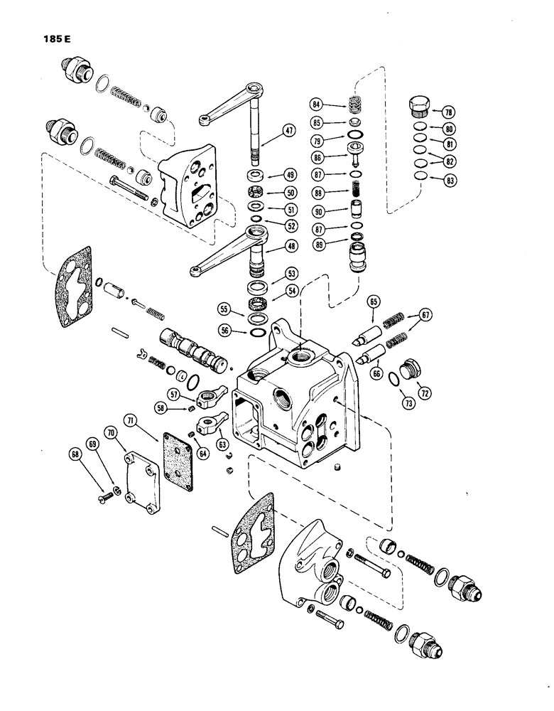 Схема запчастей Case IH 1270 - (185E) - A63534 HYDRAULIC CONTROL VALVE, RIGHT HAND STANDARD (08) - HYDRAULICS