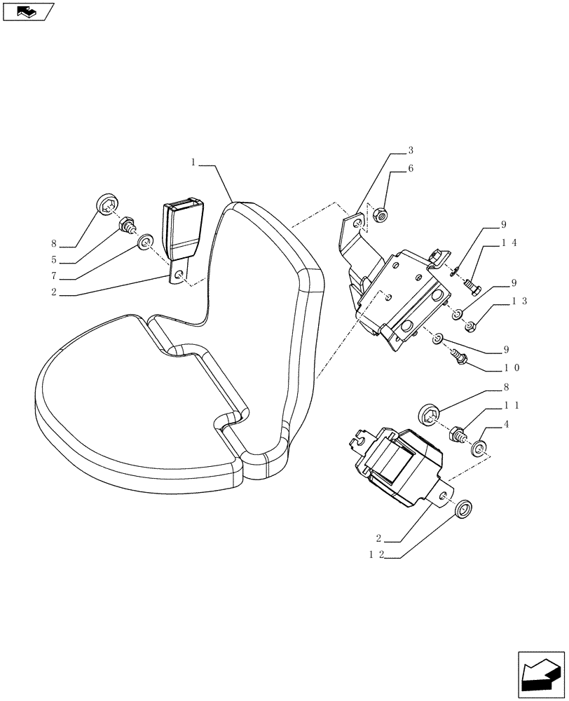 Схема запчастей Case IH FARMALL 65C - (88.120.04) - PASSENGER SEAT (VAR.332865) (88) - ACCESSORIES